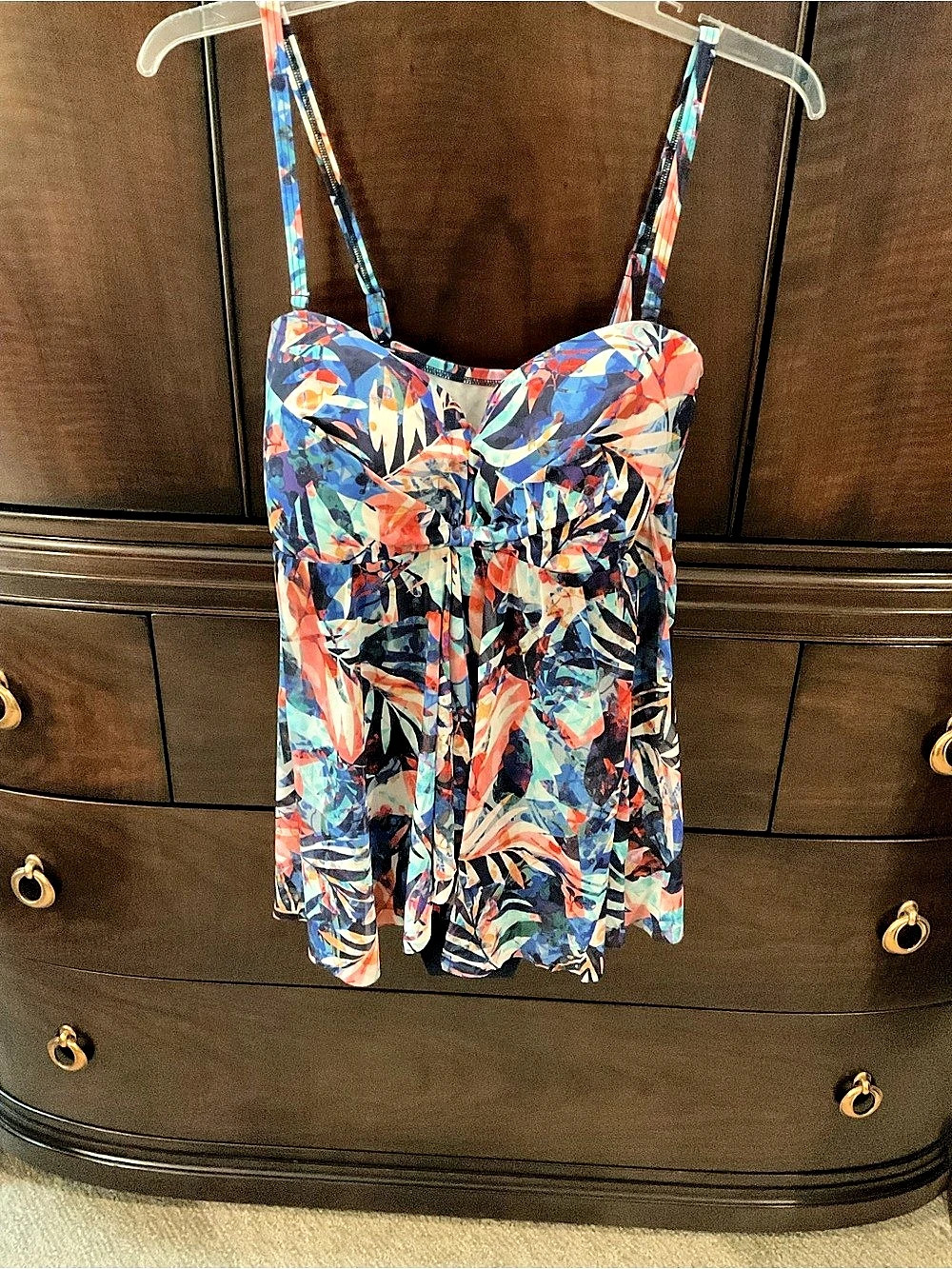 Abstract Print One Piece Swimsuit in Floral Print Like New